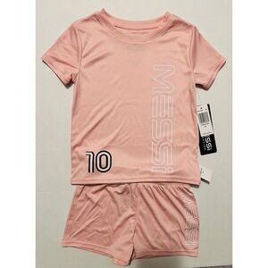NEW Messi Girls Or Boys Athletic Soccer Shirt & Shorts, Pink, Size 4T, SALE